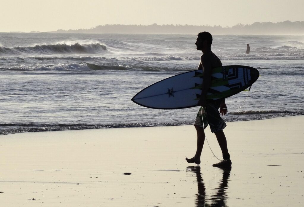 surfer, bali, nature, beach, backlight